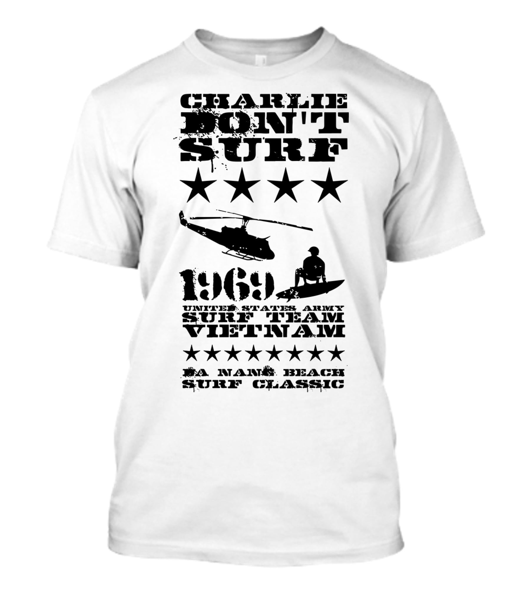 Charlie Don't Surf 1969 United States Army Surf Team Vietnam Da Nang Beach Surf Classic T-Shirt