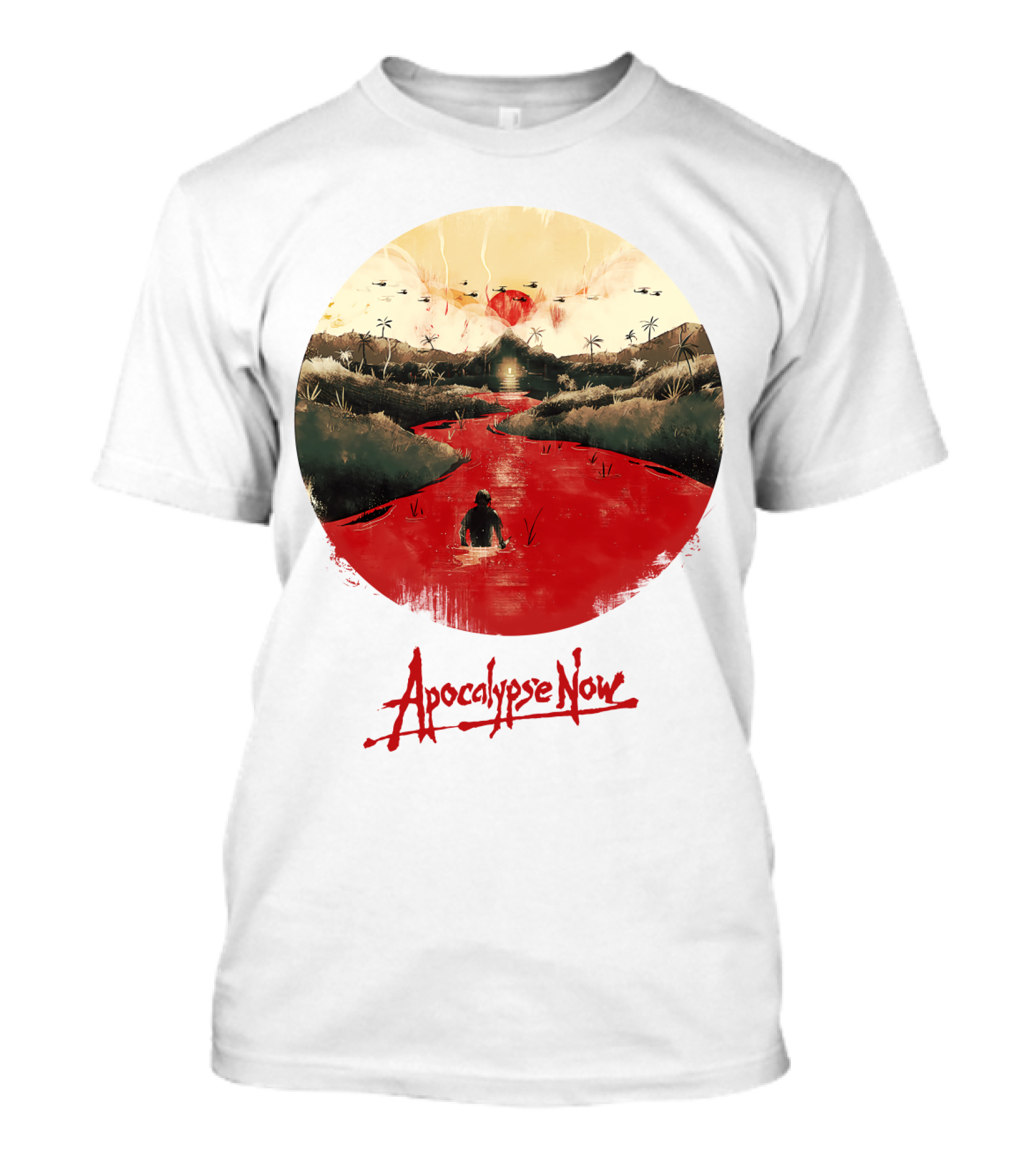 15 Helicopters Jungle River Apocalypse Now T-Shirt