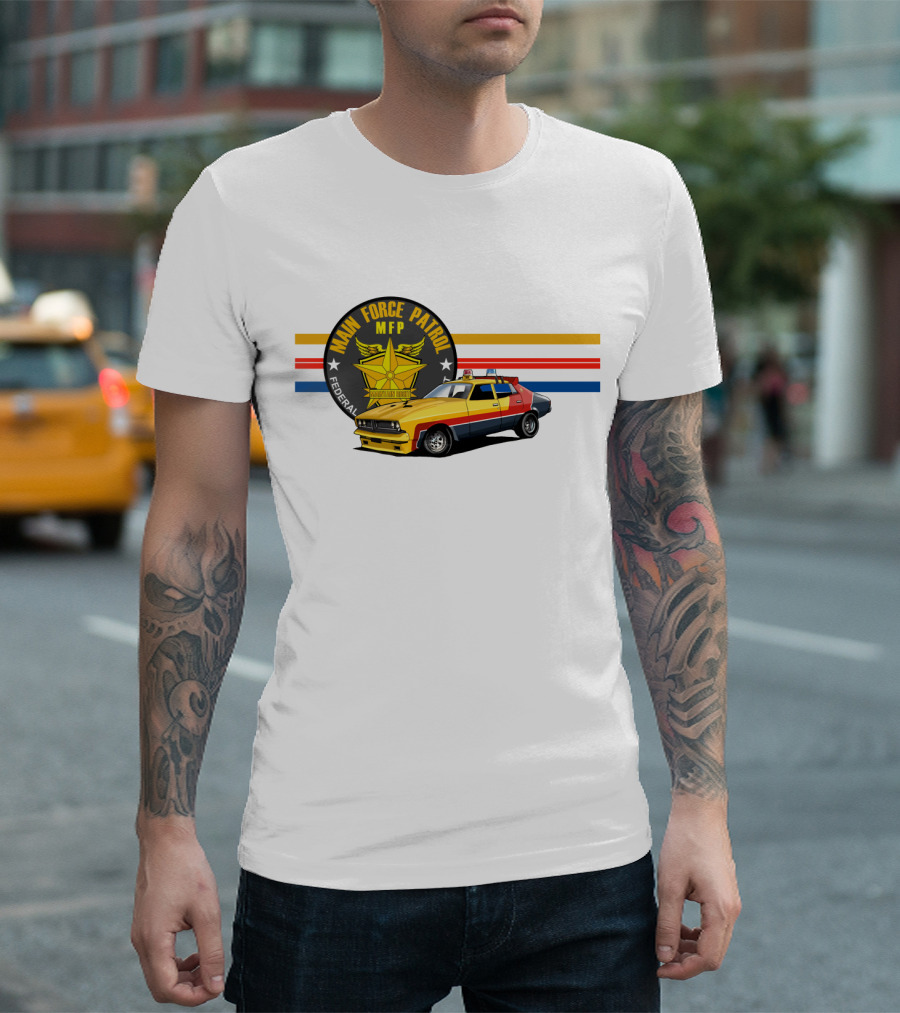 Mad Max Main Force Patrol MFP Federal Ford Falcon Interceptor T-Shirt