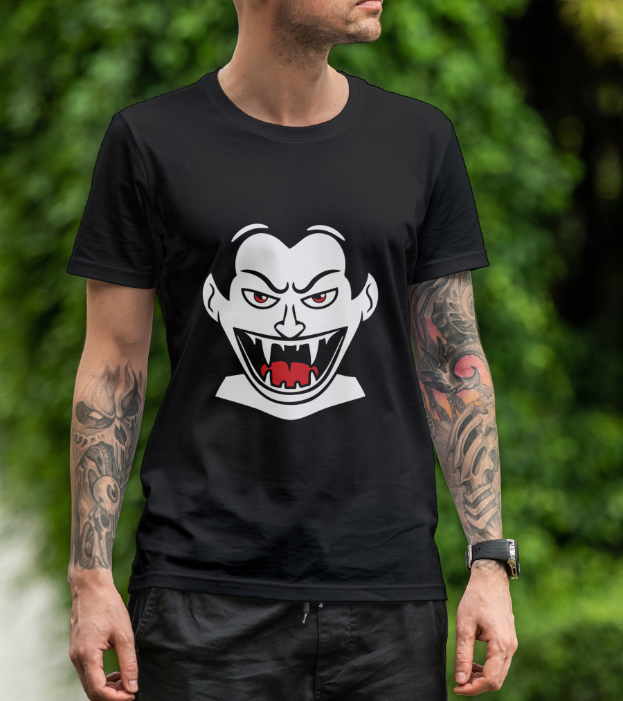 Vampire Halloween Creepy Face Fangs T-Shirt
