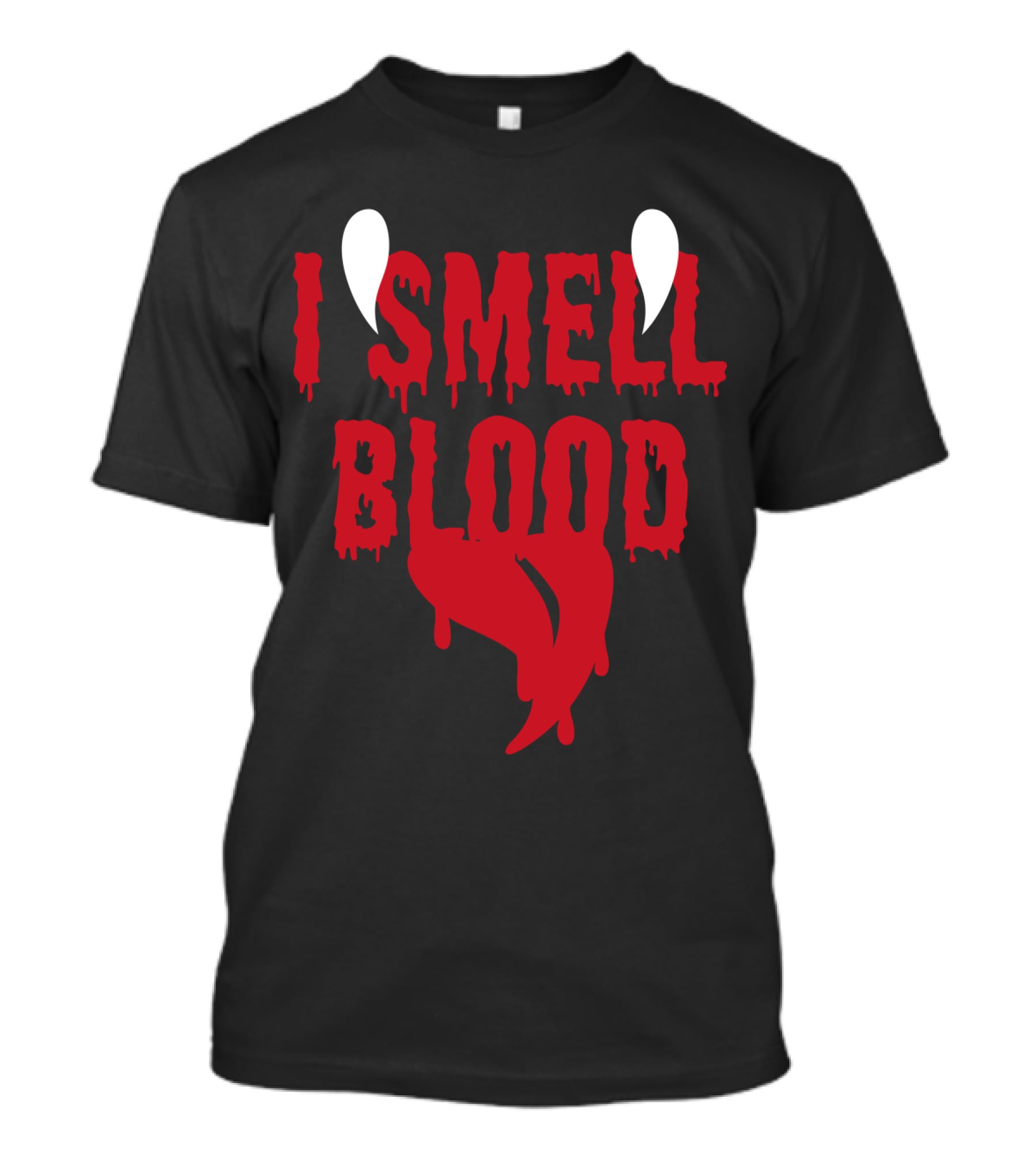 Halloween Vampire I Smell Blood Dripping Fangs T-Shirt