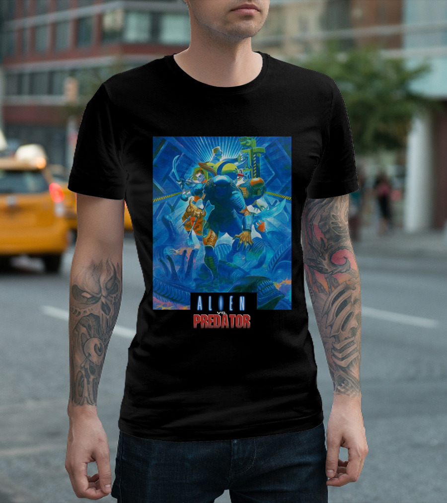 ALIEN VS. PREDATOR RETRO VIDEO GAME COVER T-Shirt