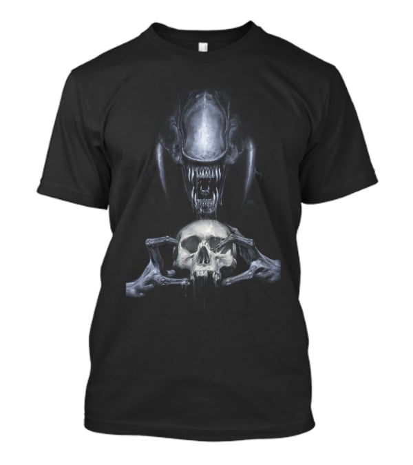 Aliens Fire And Stone Skull And Creature Duel T-Shirt
