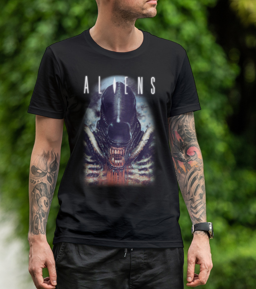 ALIENS BLOODY JAW XENOMORPH FACE T-Shirt