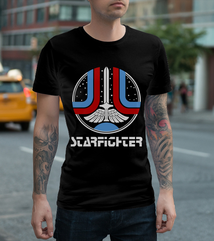 Starfighter 1984 Iconic Sci-Fi Emblem with Sword and Wings T-Shirt