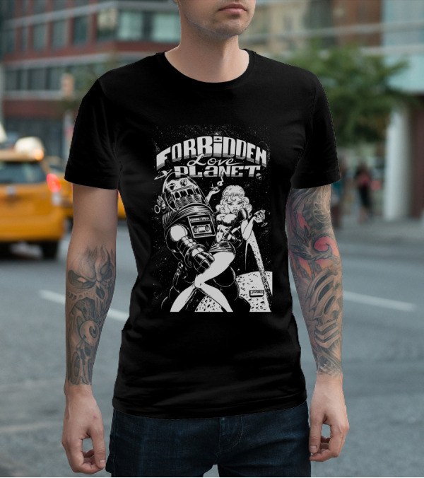 FORBIDDEN LOVE PLANET Sci-Fi Romance Retro Space Adventure T-Shirt