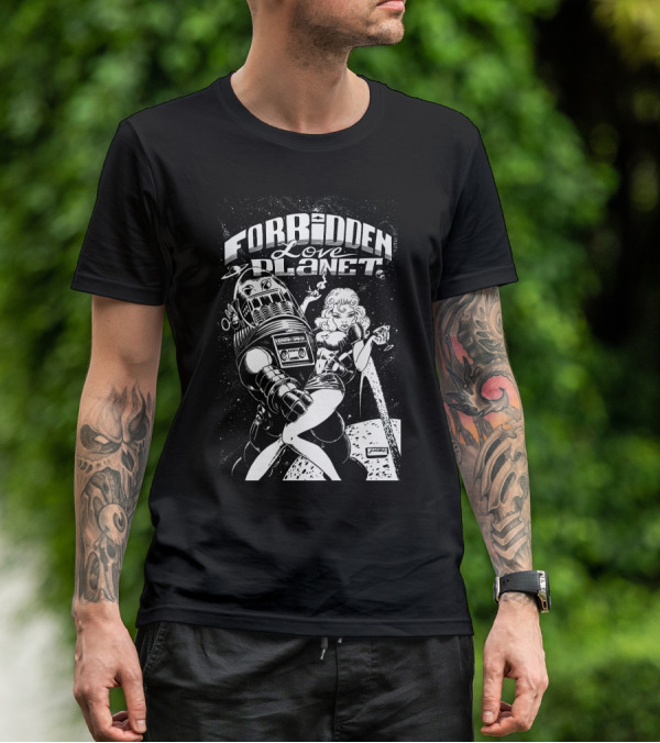 FORBIDDEN LOVE PLANET Sci-Fi Romance Retro Space Adventure T-Shirt