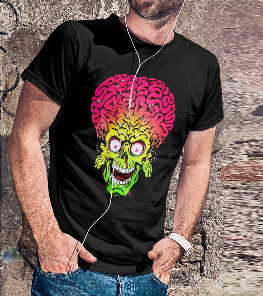 Mars Attacks Alien Brain Zombie Head T-Shirt
