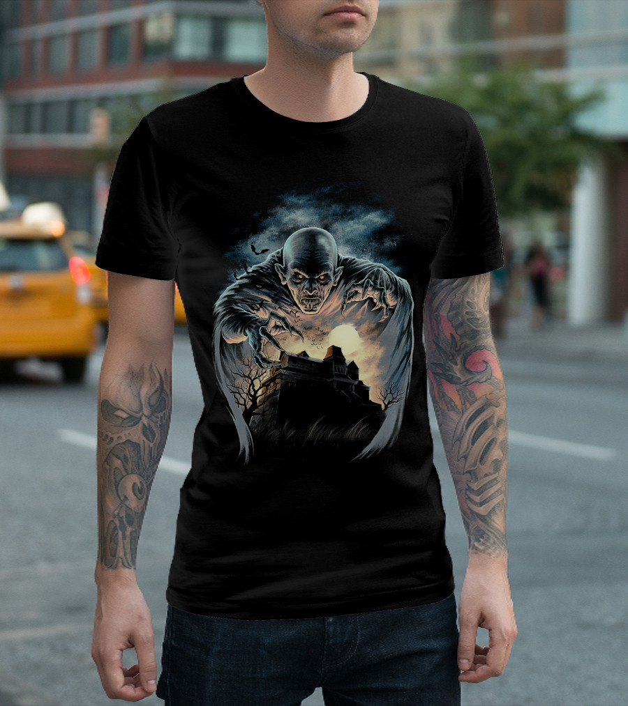 Salem's Lot 1979 Nosferatu Over Haunted Mansion T-Shirt