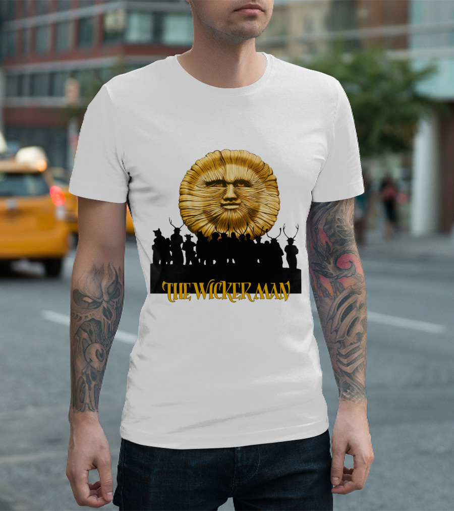 The Wicker Man Sun Face And Silhouetted Figures T-Shirt