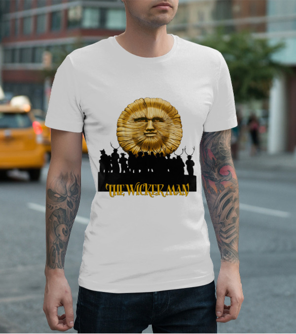 The Wicker Man Sun Face And Silhouetted Figures T-Shirt