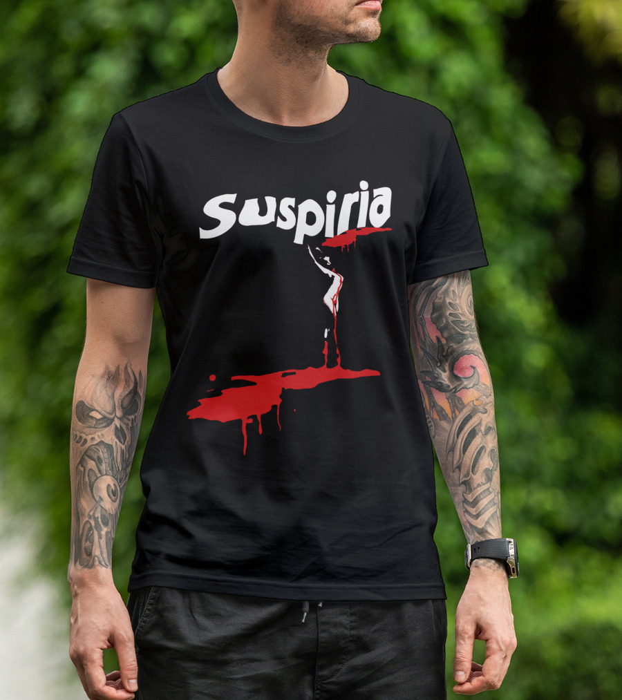 Suspiria 1977 Horror Film Logo With Red Blood And Dancing T-Shirt