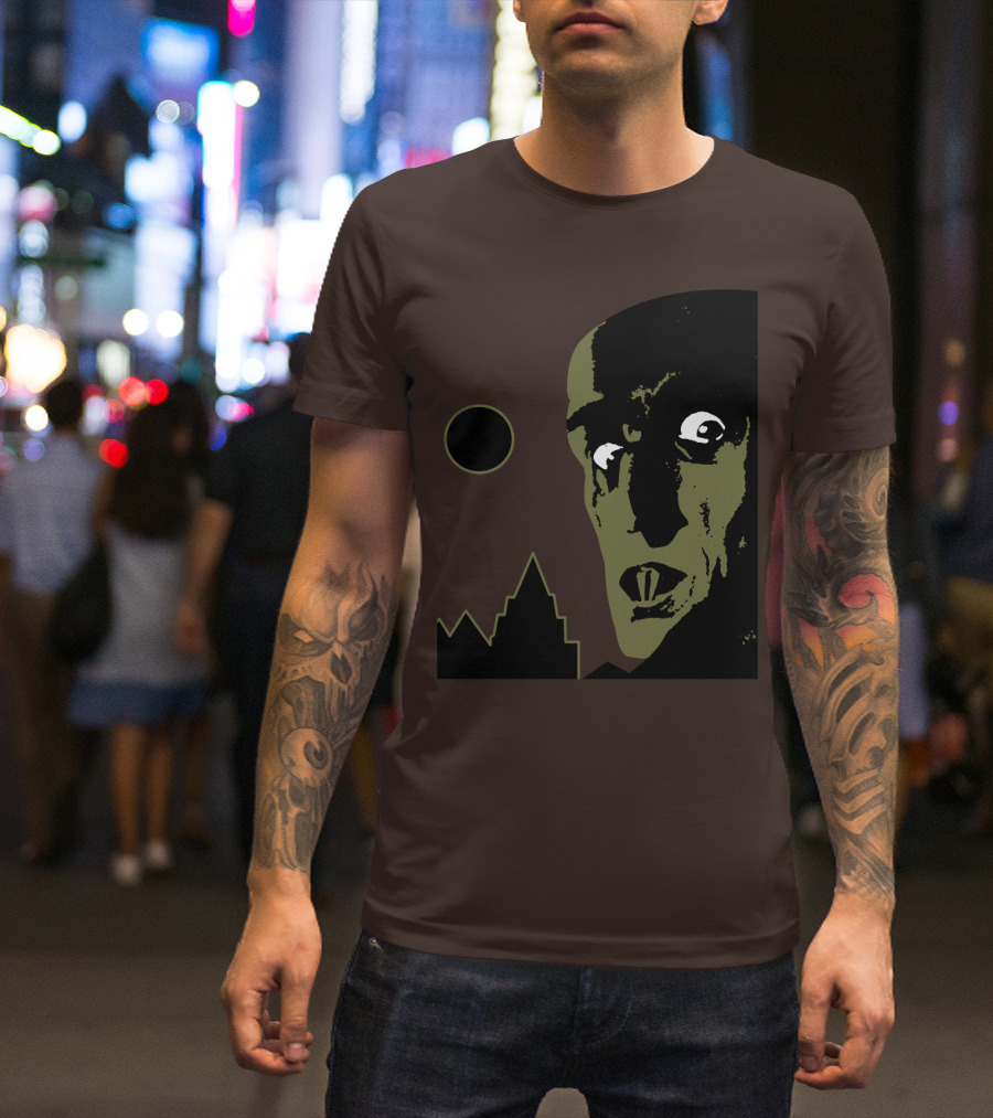 Nosferatu The Vampyre 1979 Iconic Horror Vampire Portrait With Castle And Moon T-Shirt