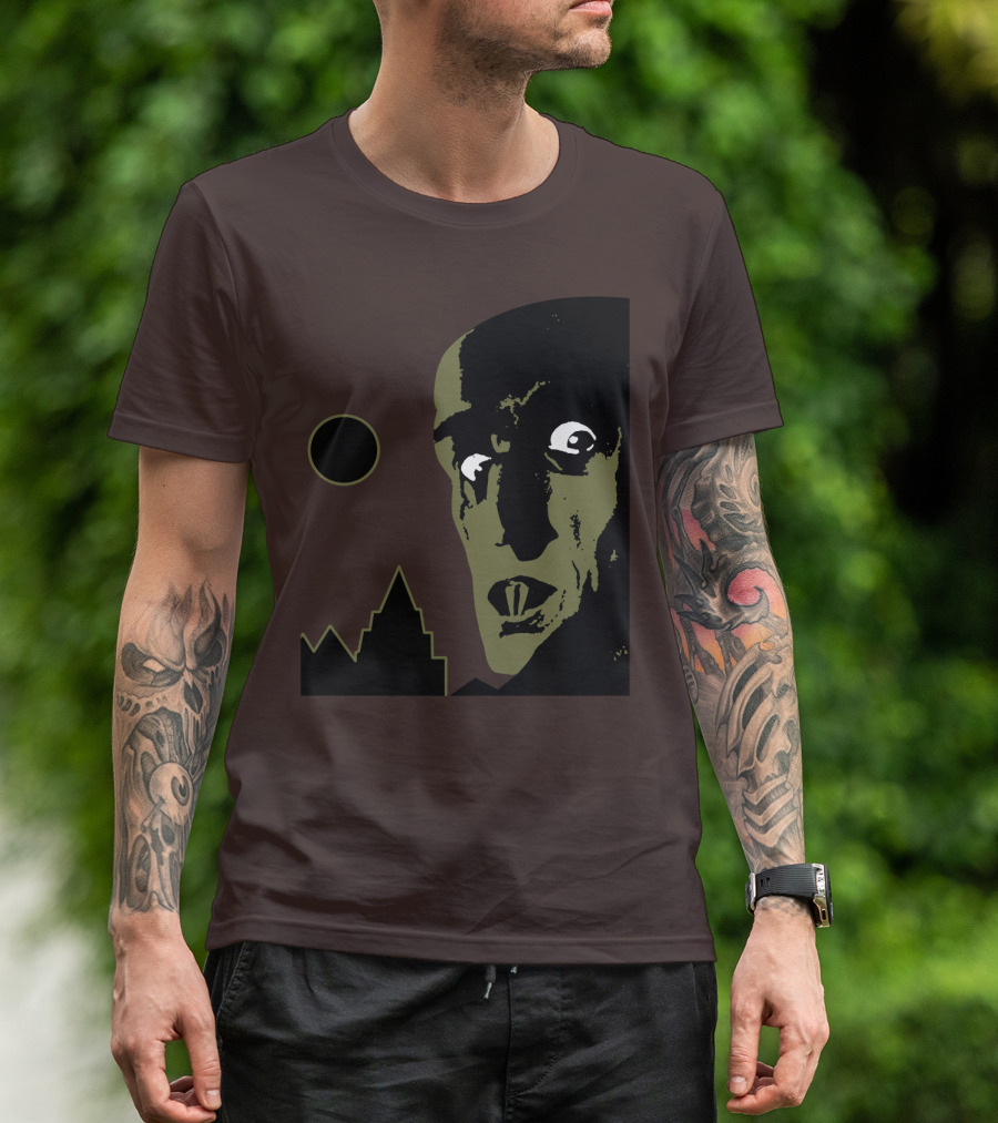 Nosferatu The Vampyre 1979 Iconic Horror Vampire Portrait With Castle And Moon T-Shirt