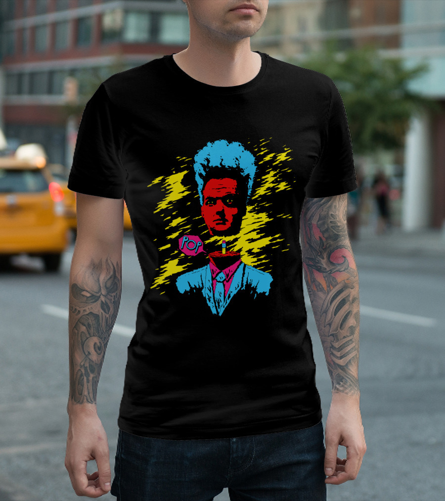 Eraserhead 1977 Pop Art Style with Colorful Lightning Background T-Shirt