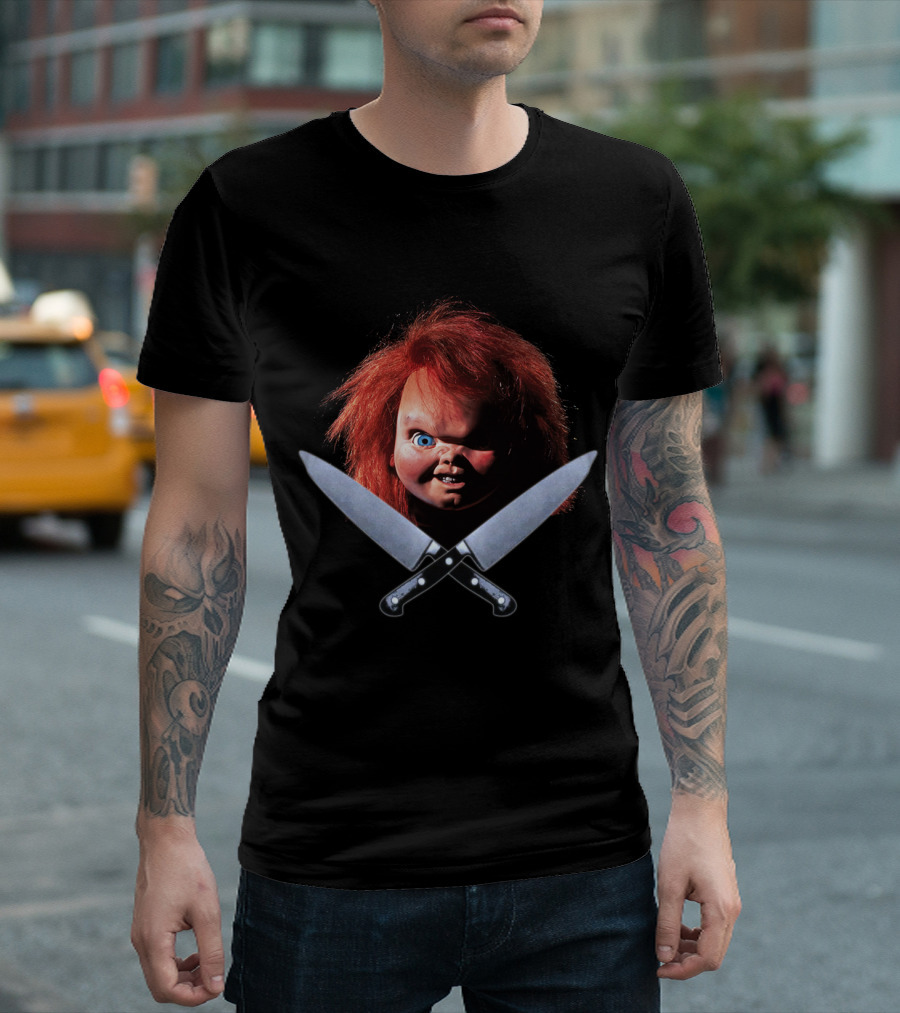 Chucky Doll with Crossed Knives from Child's Play T-Shirt