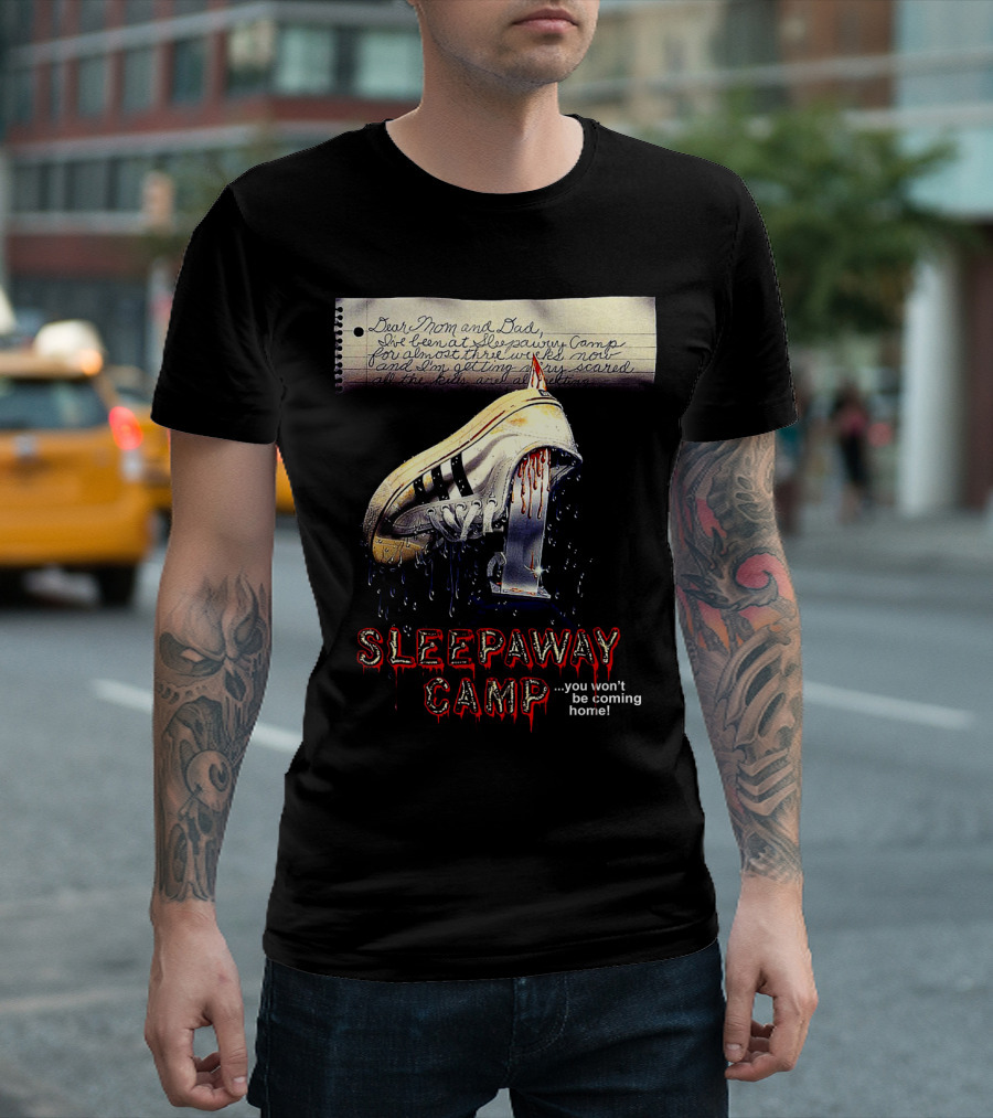 Sleepaway Camp You Won't Be Coming Home Bloody Shoe Note T-Shirt