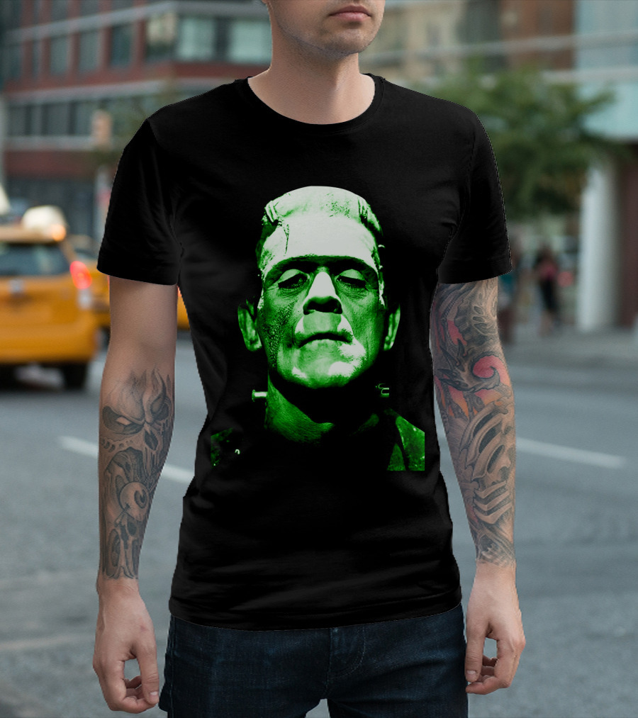 Frankenstein Monster Green Face T-Shirt