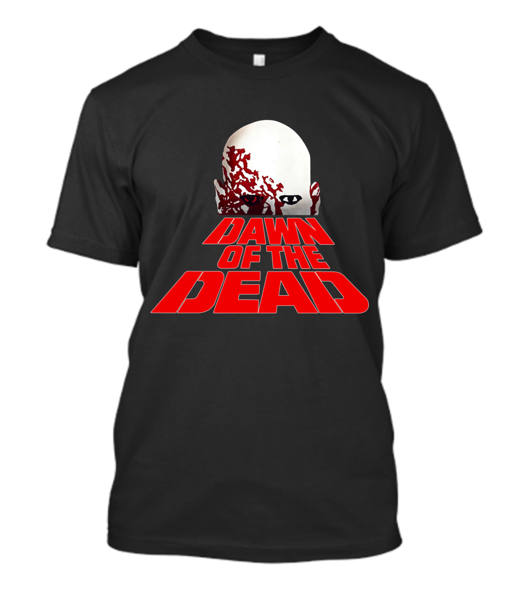 Dawn Of The Dead Zombie Head Red Text T-Shirt