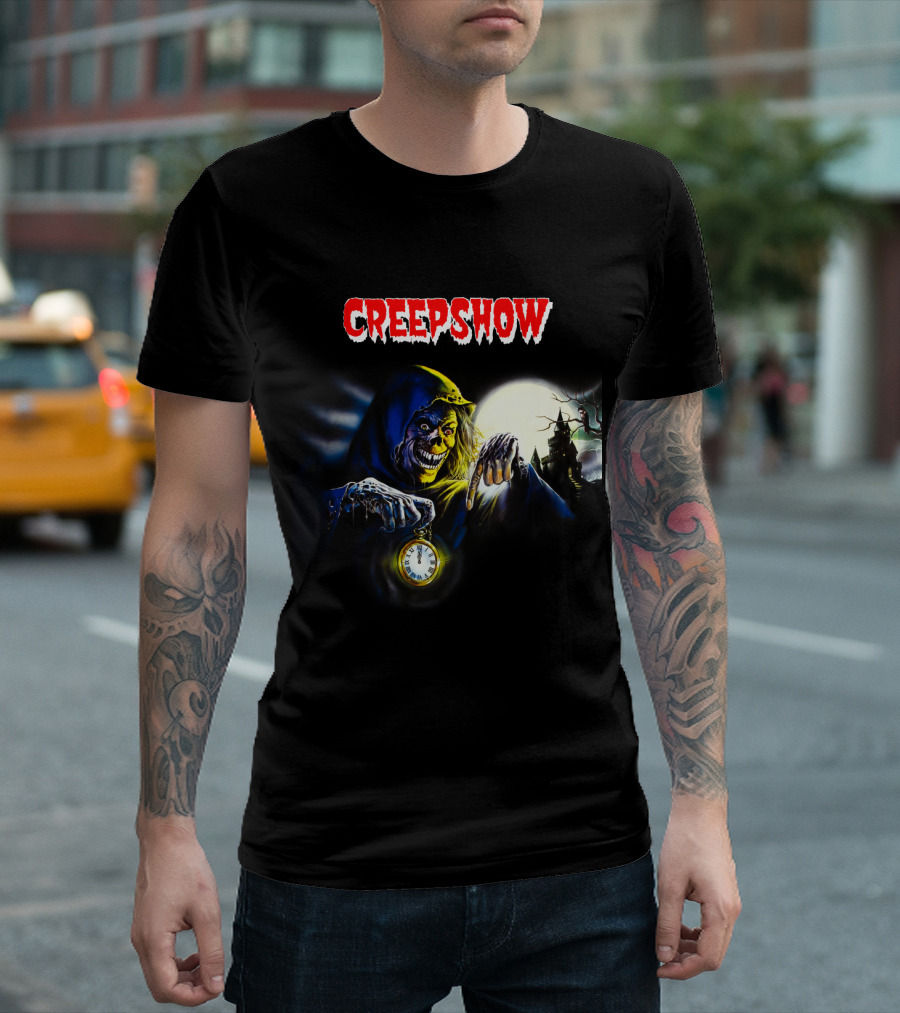 Creepshow Grinning Ghoul with Clock and Haunted Castle T-Shirt