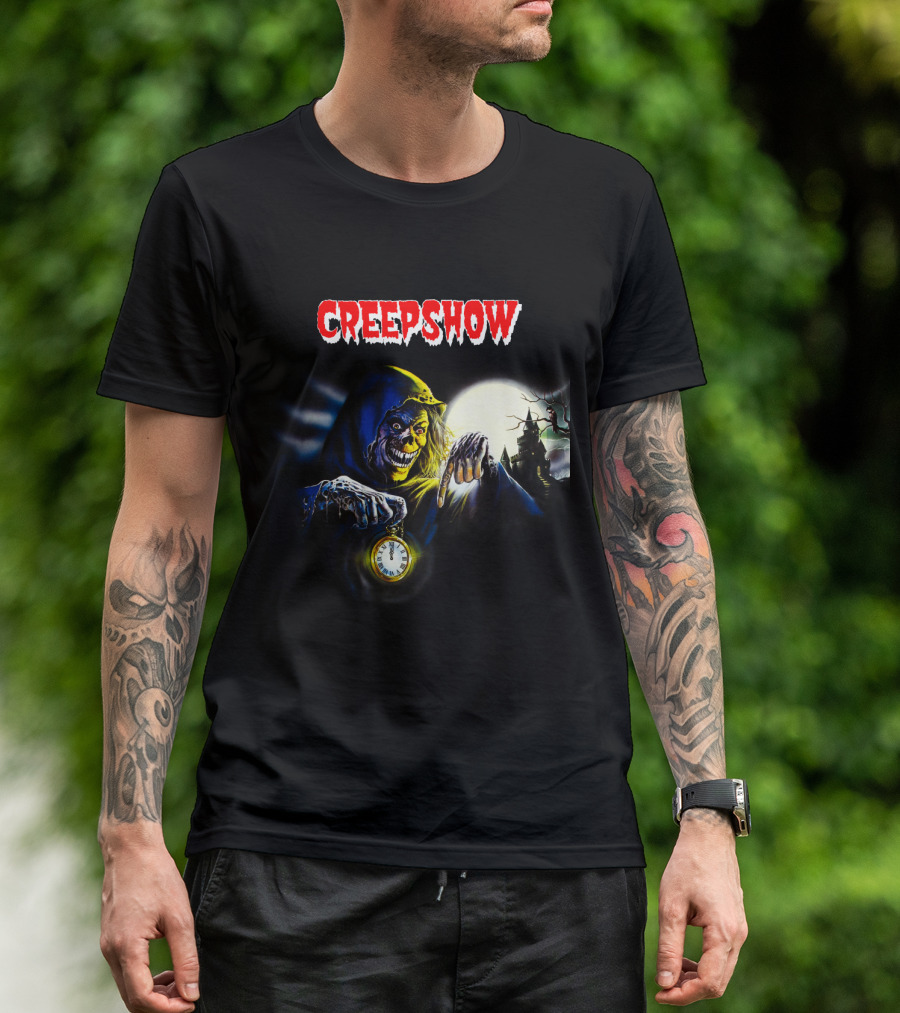 Creepshow Grinning Ghoul With Clock And Haunted Castle T-Shirt