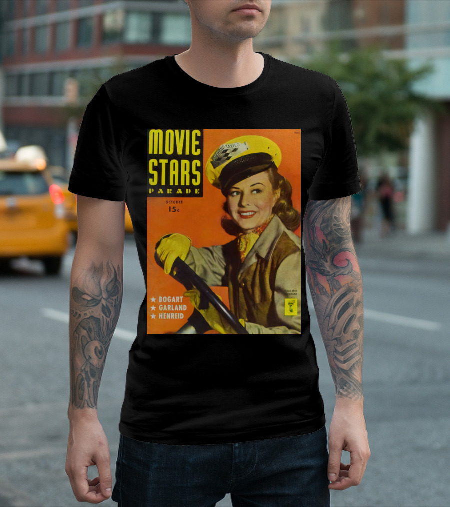 Movie Stars Parade October 15c Bogart Garland Henreid Paulette Goddard (1910) T-Shirt