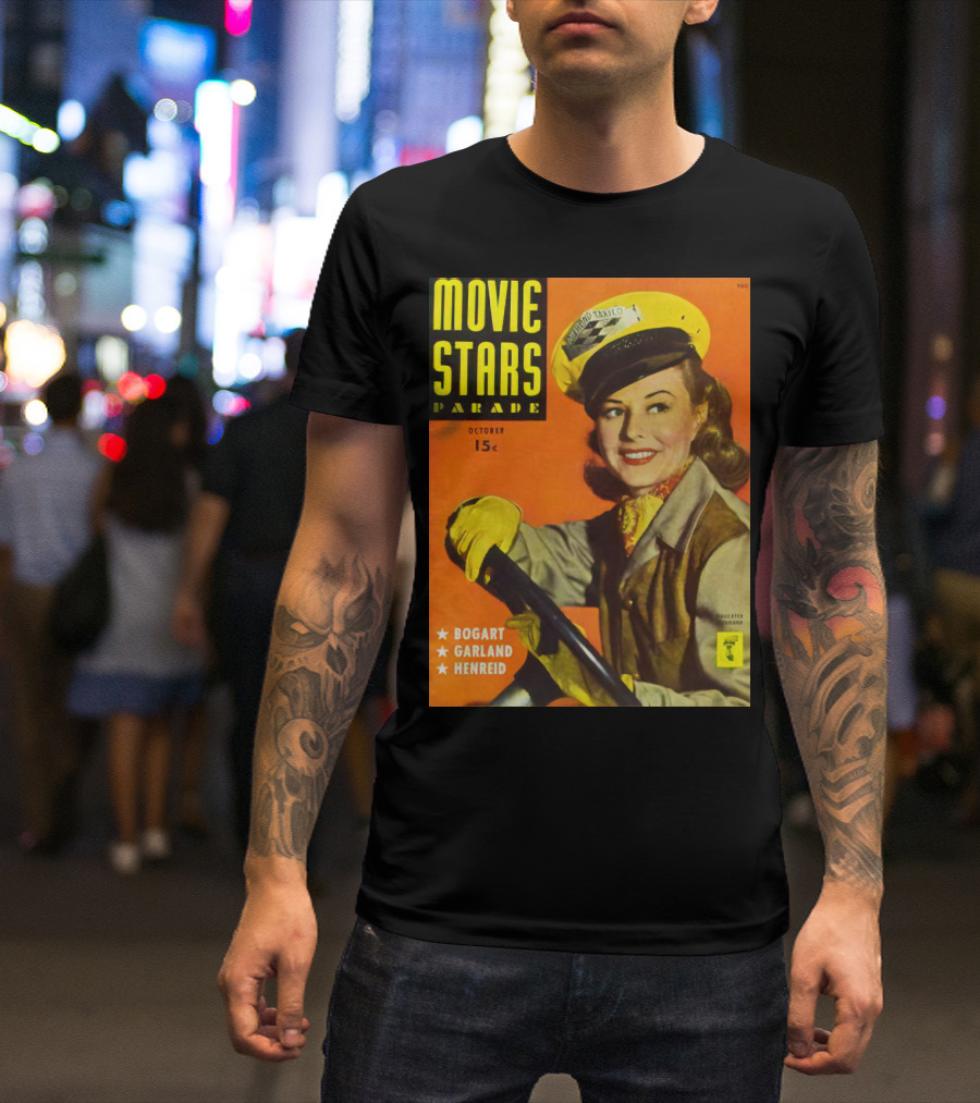 Movie Stars Parade October 15c Bogart Garland Henreid Paulette Goddard (1910) T-Shirt