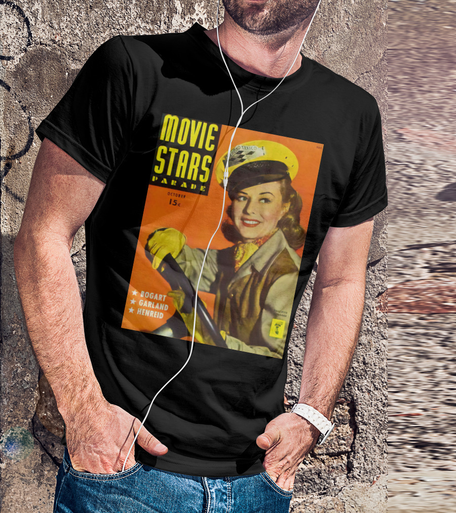Movie Stars Parade October 15c Bogart Garland Henreid Paulette Goddard (1910) T-Shirt