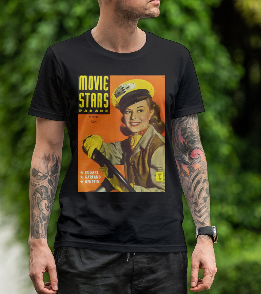 Movie Stars Parade October 15c Bogart Garland Henreid Paulette Goddard (1910) T-Shirt