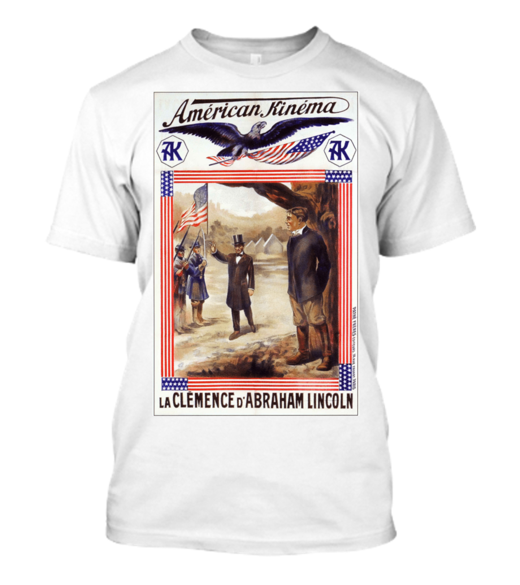 American Kinéma La Clemence D'Abraham Lincoln Eagle Flag T-Shirt