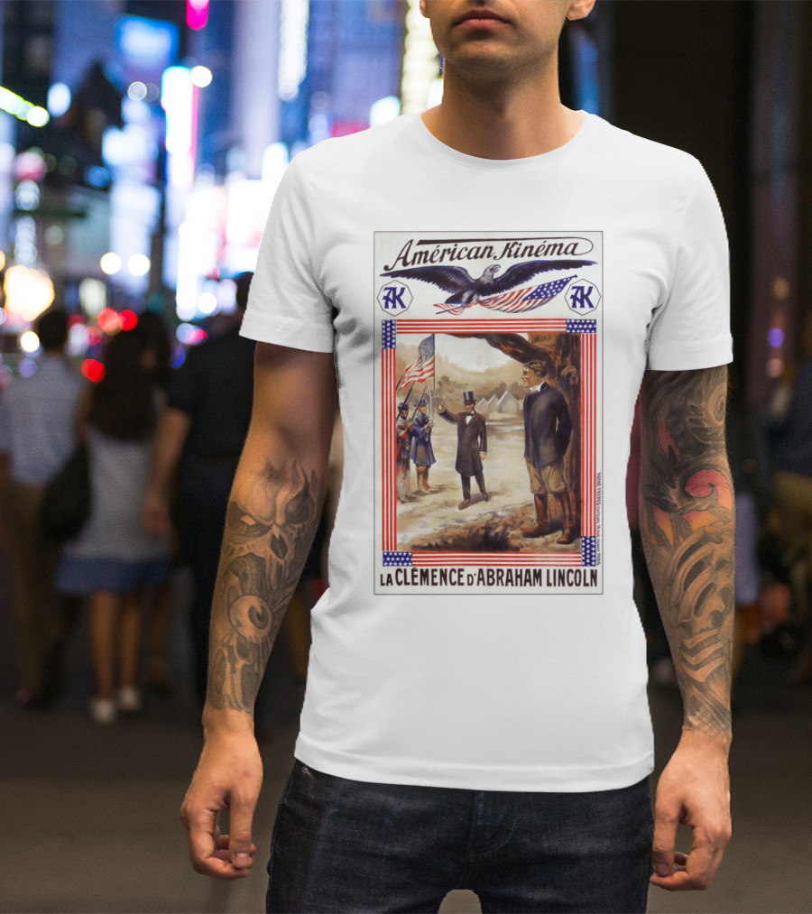 American Kinéma La Clemence D'Abraham Lincoln Eagle Flag T-Shirt