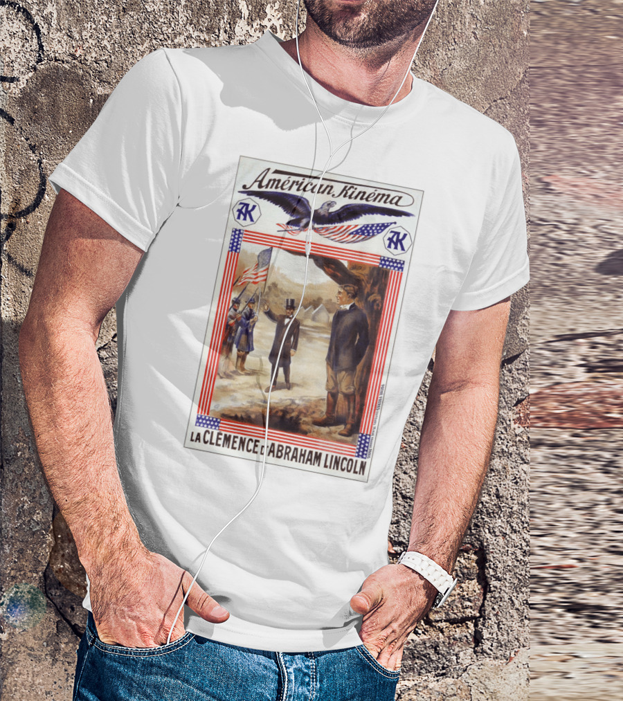 American Kinéma La Clemence D'Abraham Lincoln Eagle Flag T-Shirt