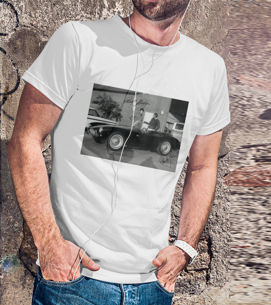 1963 Steve McQueen Carroll Shelby Cobra Classic Car Photo T-Shirt