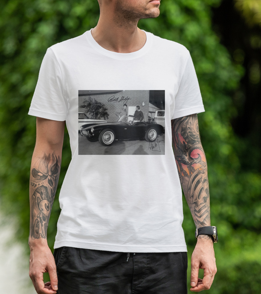 1963 Steve McQueen Carroll Shelby Cobra Classic Car Photo T-Shirt