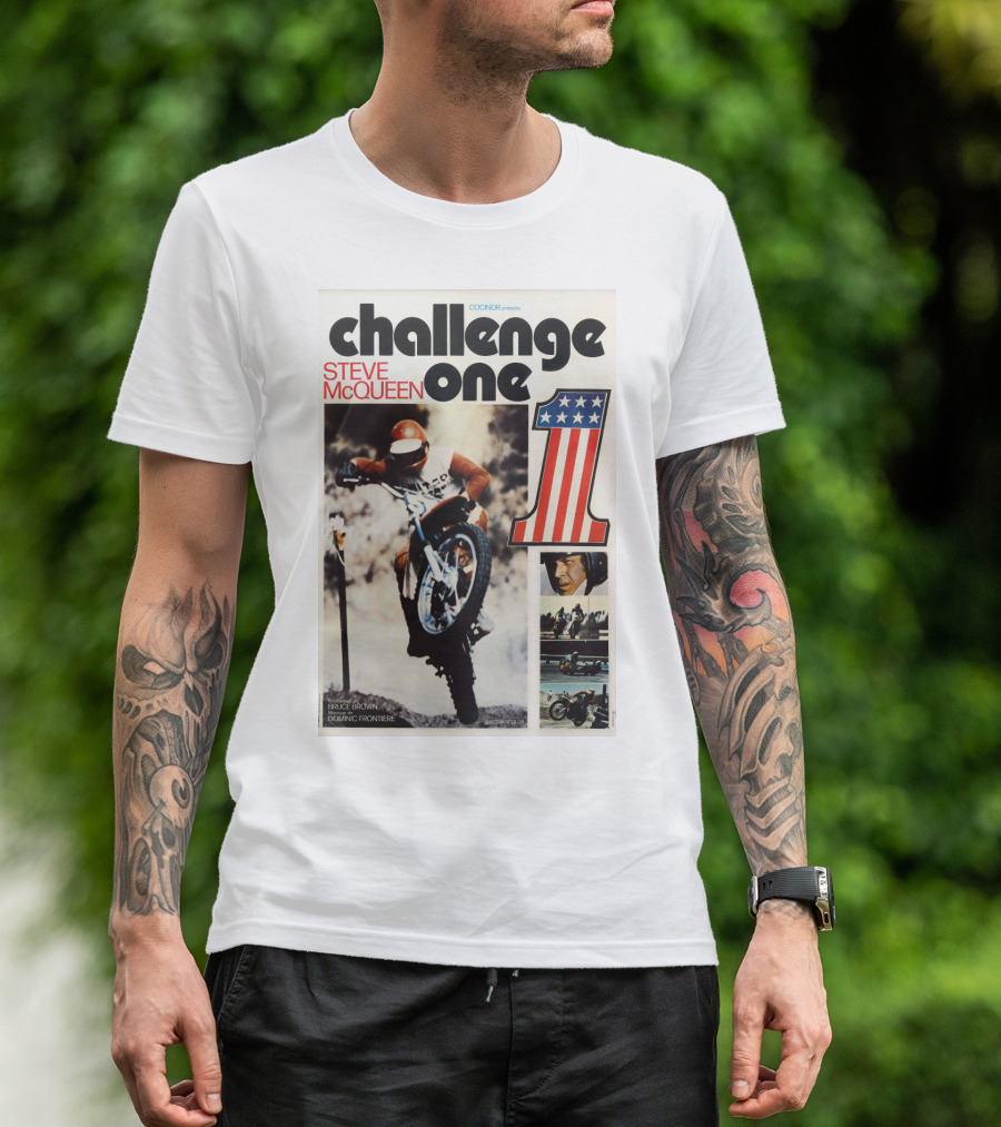 ON ANY SUNDAY Challenge One Steve McQueen Number One Racing Motocross America T-Shirt