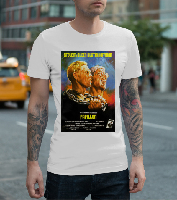 Steve McQueen Dustin Hoffman Papillon Movie T-Shirt