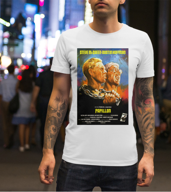 Steve McQueen Dustin Hoffman Papillon Movie T-Shirt