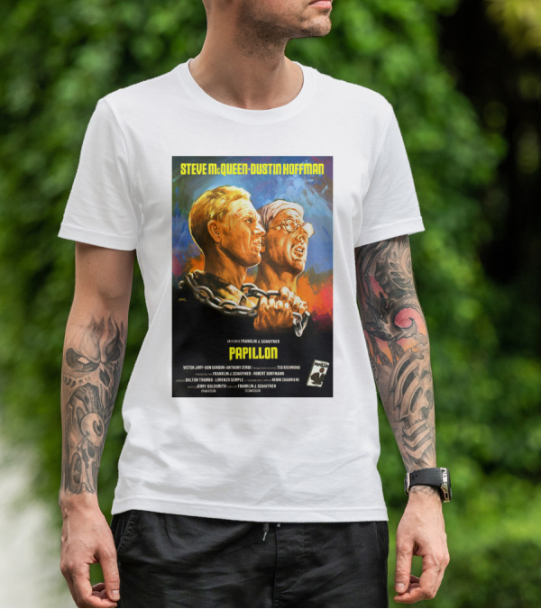 Steve McQueen Dustin Hoffman Papillon Movie T-Shirt