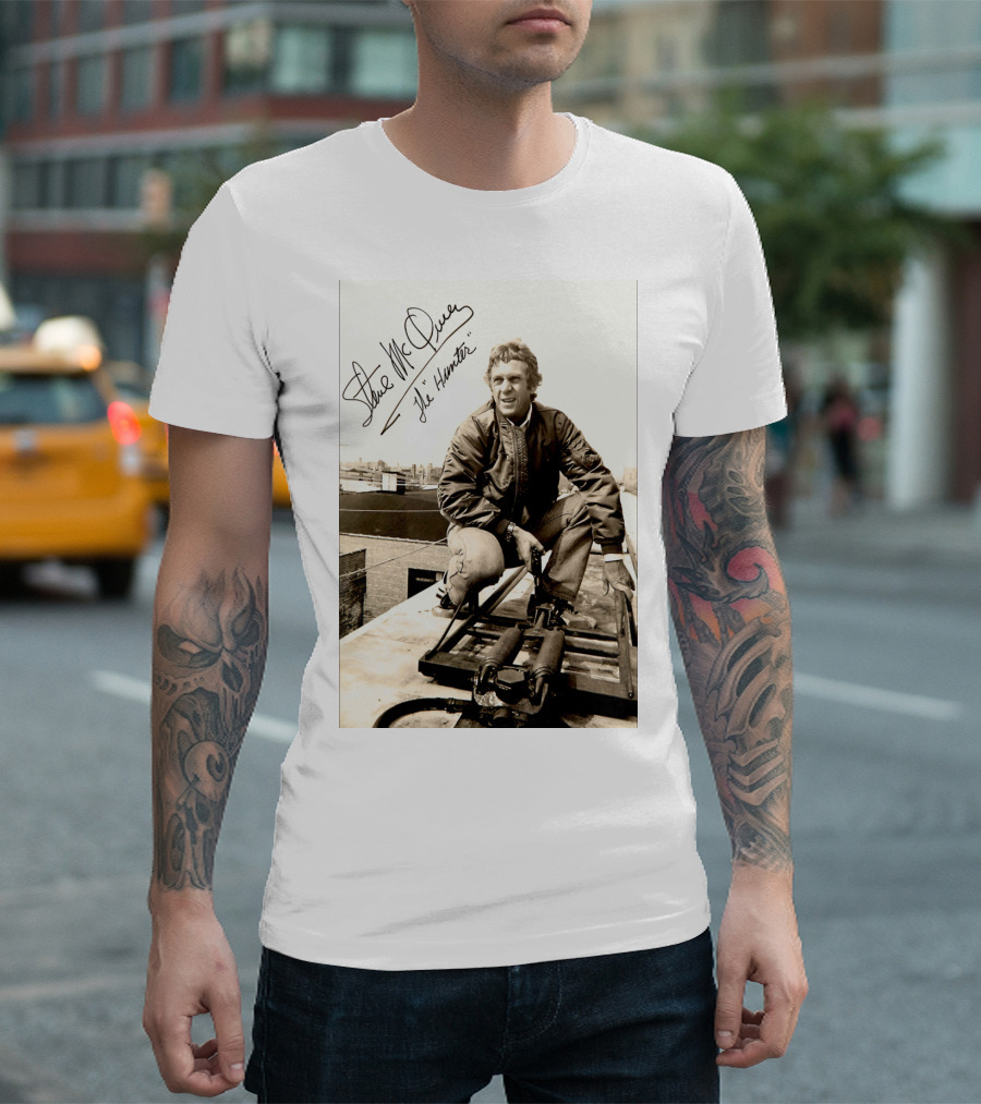 Steve McQueen The Hunter 1980 Signature Scene Photo T-Shirt