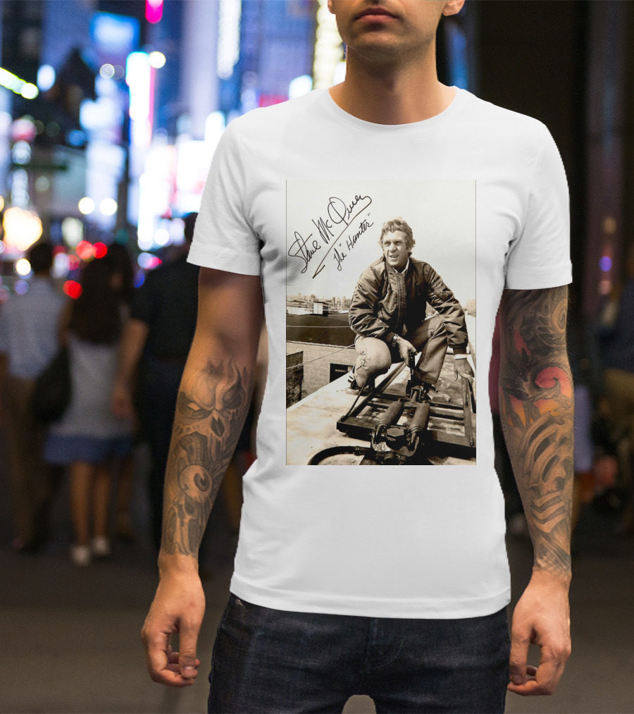 Steve McQueen The Hunter 1980 Signature Scene Photo T-Shirt