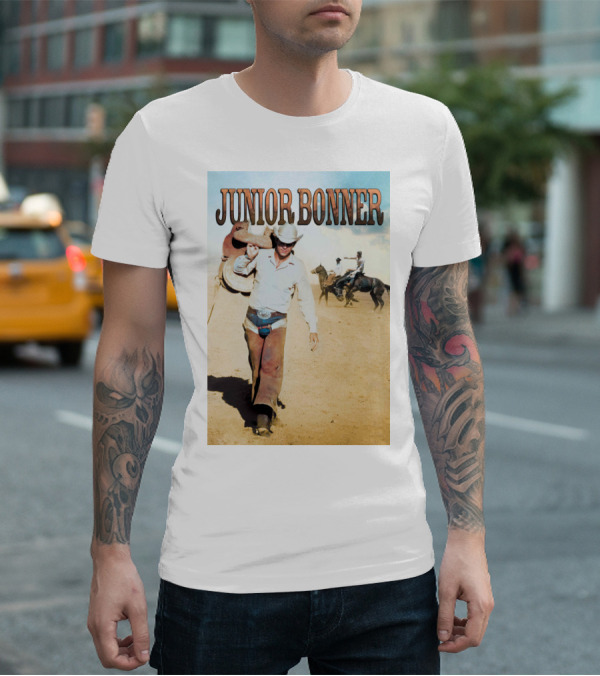 Junior Bonner 1972 Steve McQueen Rodeo Cowboy Scene T-Shirt