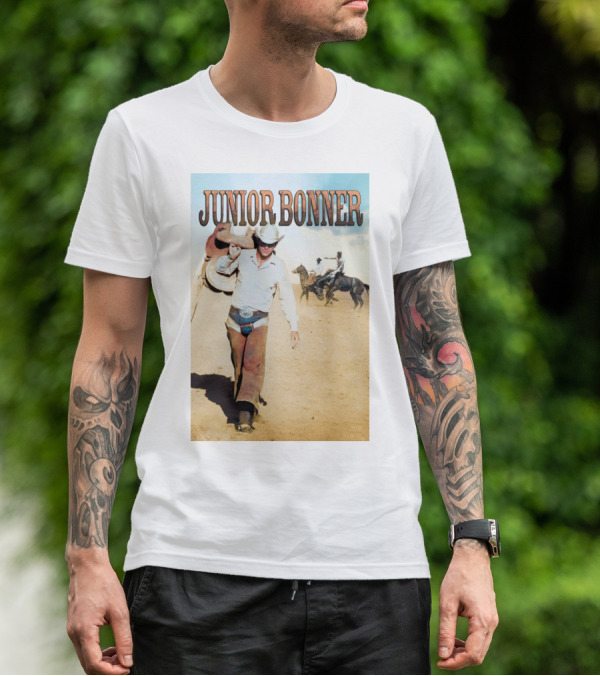 Junior Bonner 1972 Steve McQueen Rodeo Cowboy Scene T-Shirt