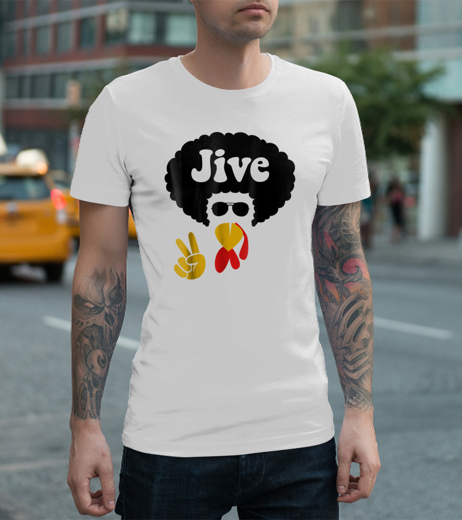 Jive Afro Turkey Peace Sign Cool Sunglasses T-Shirt