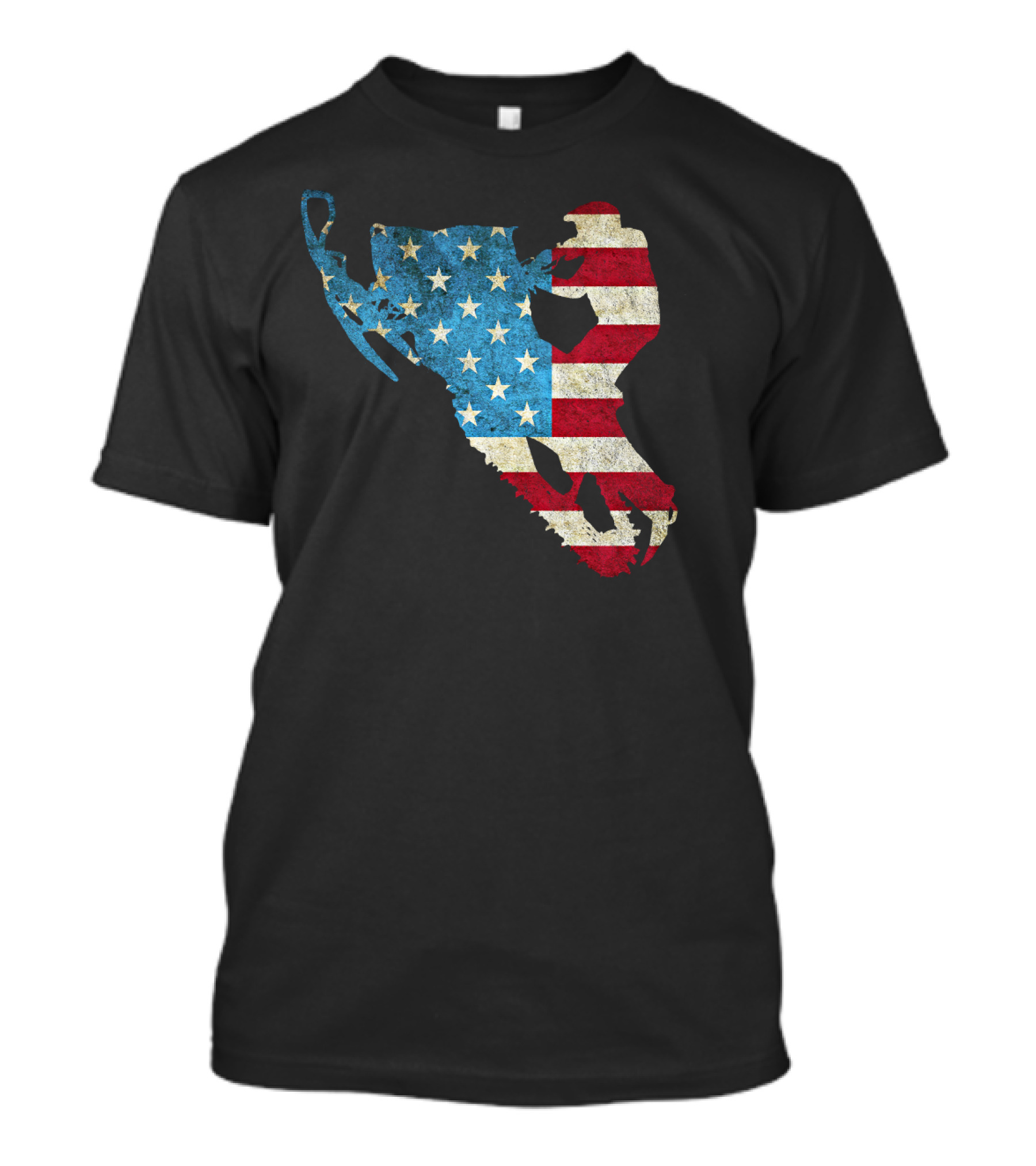 American Flag Snowmobile Winter Sports USA Pride T-Shirt