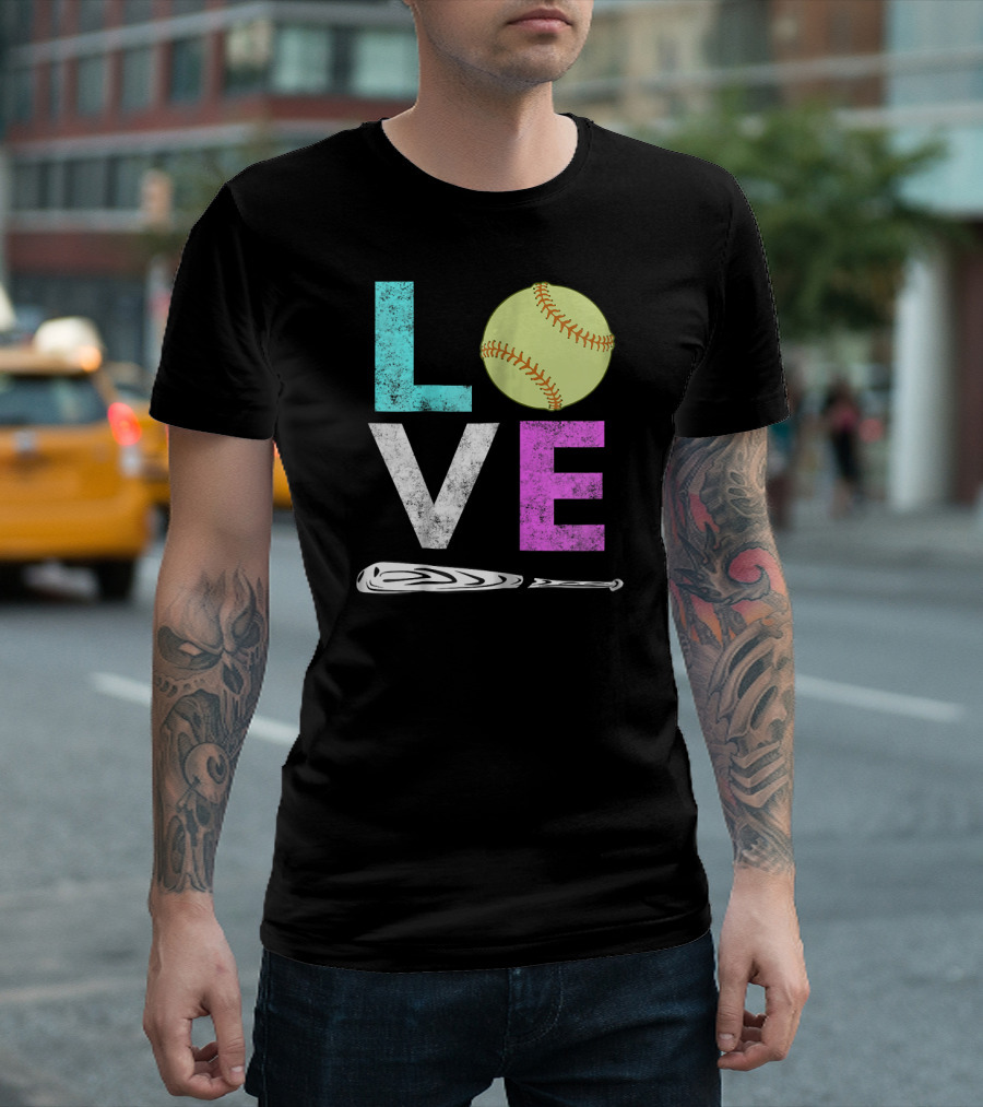 Love Softball Girls Best Fun Birthday T-Shirt