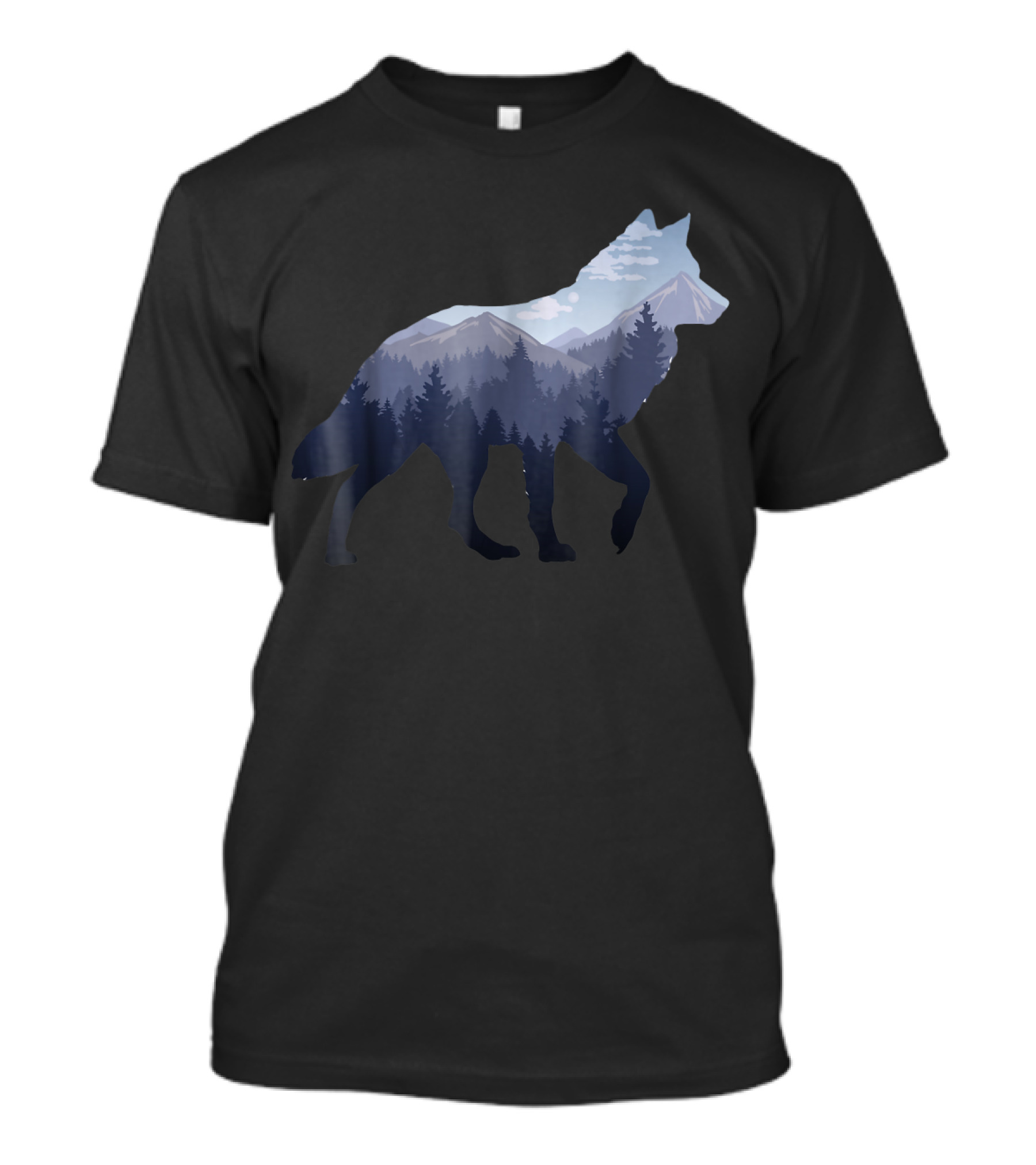 Lone Wolf Mountain Forest T-Shirt