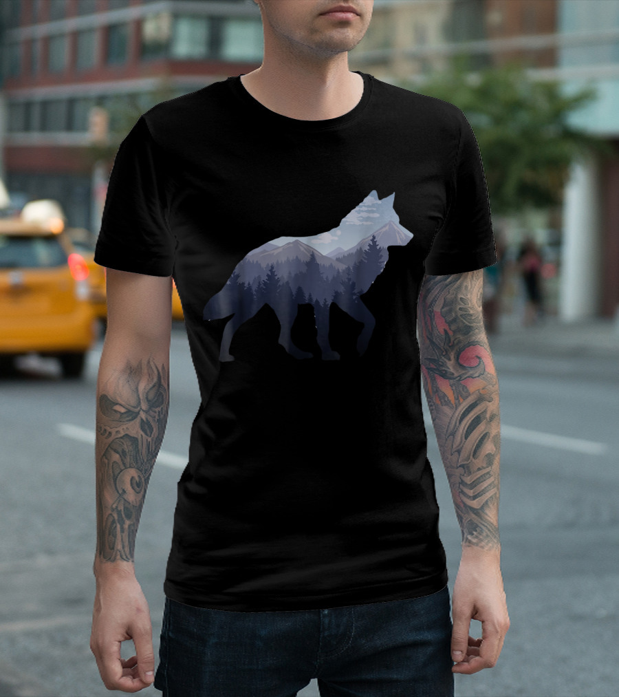 Lone Wolf Mountain Forest T-Shirt