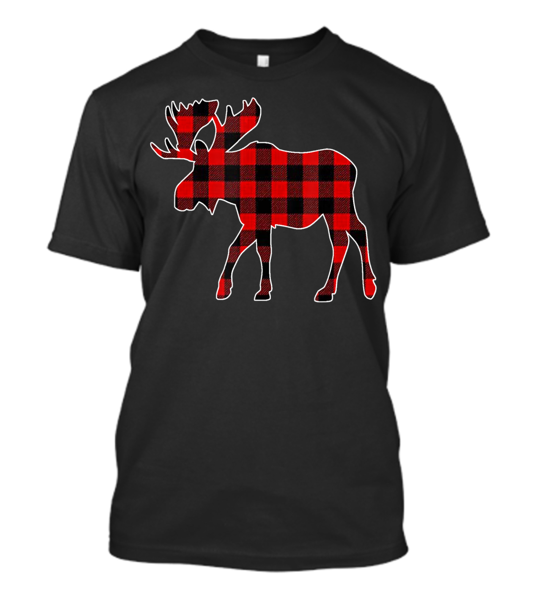 Moose Red Buffalo Plaid T-Shirt