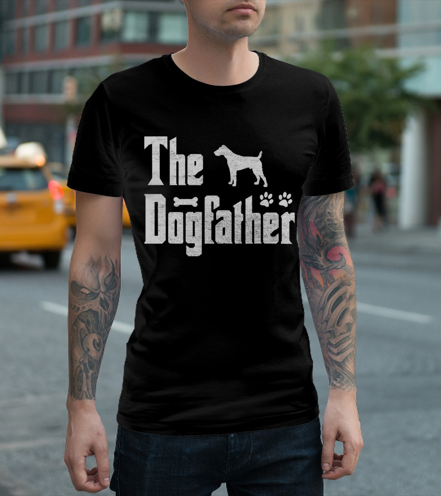 The Dogfather Funny Fox Terrier Paws And Bone T-Shirt