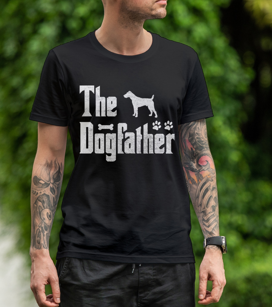 The Dogfather Funny Fox Terrier Paws And Bone T-Shirt